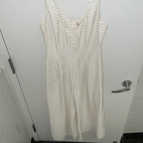 Keepsake the Label Fever Striped Wide Leg Ivory Jumpsuit, NWT Size 4 - Picture 4 of 15